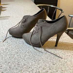 Tan stiletto booties